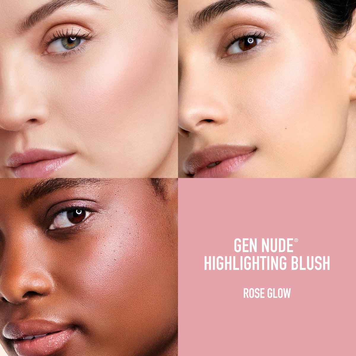 bareMinerals brush applying blush on cheek for lifted blended finish