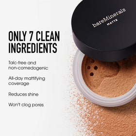 bareMinerals brush applying powder demonstrating smooth blending benefit
