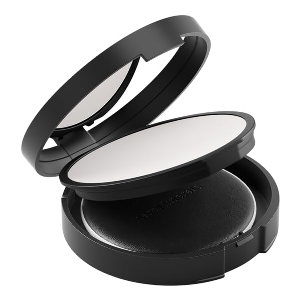 bareMinerals application with brush demonstrating sheer coverage and natural matte