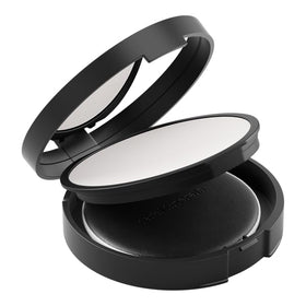 bareMinerals application with brush demonstrating sheer coverage and natural matte