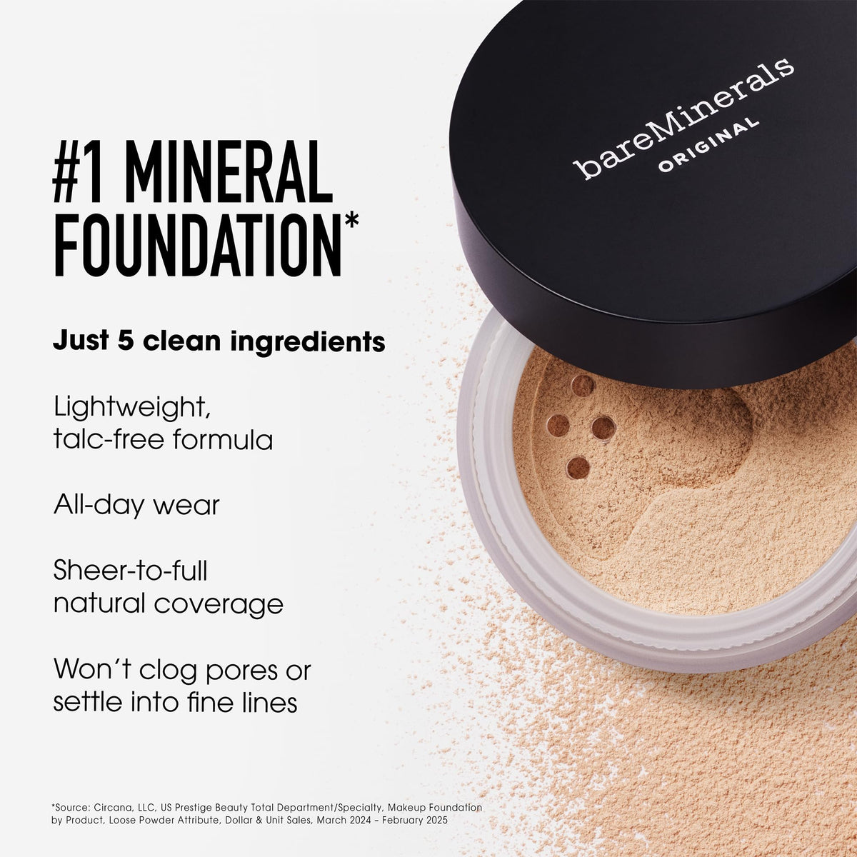 bareMinerals application brush buffing powder for natural blended coverage
