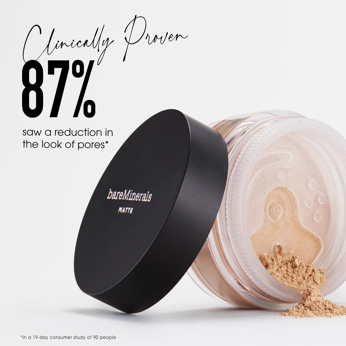 bareMinerals kabuki brush picking up powder for even application
