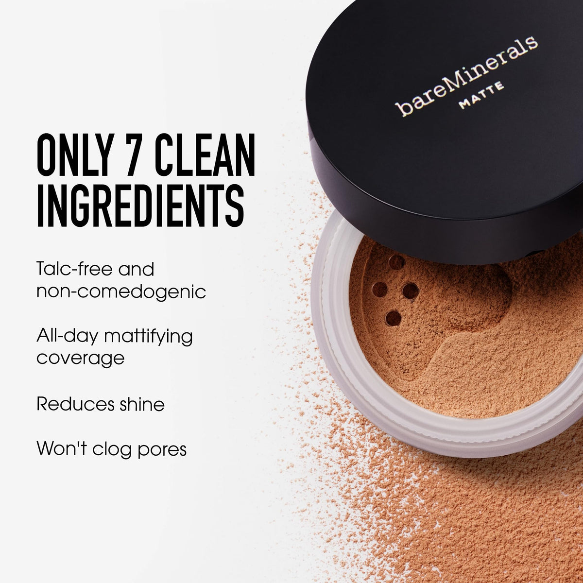 bareMinerals application with brush demonstrating buildable coverage benefit