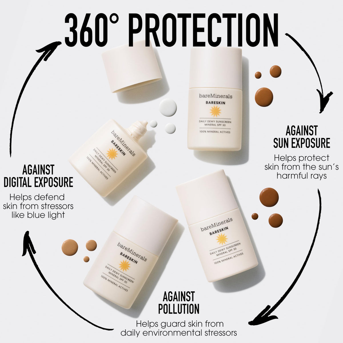 bareMinerals close-up of back label with ingredient callouts for informed use
