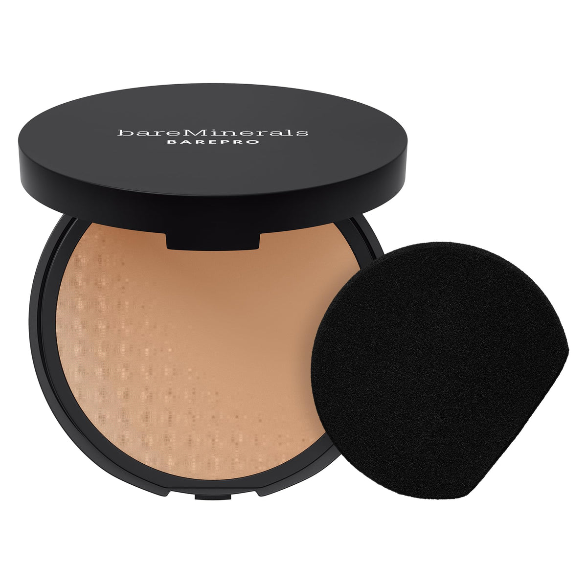 bareMinerals compact front view showing sleek packaging and portability benefit