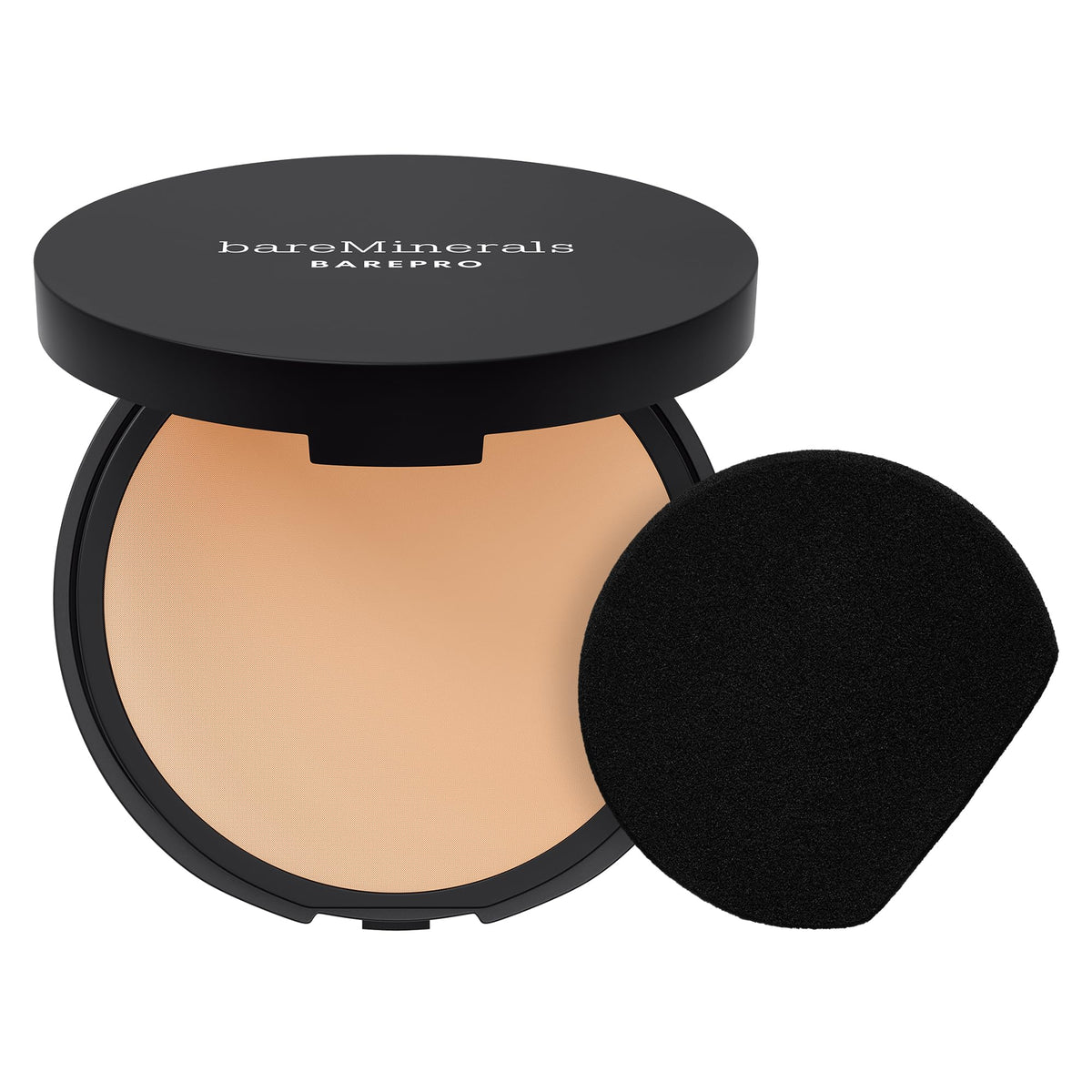 bareMinerals compact front view showing sleek packaging and shade label