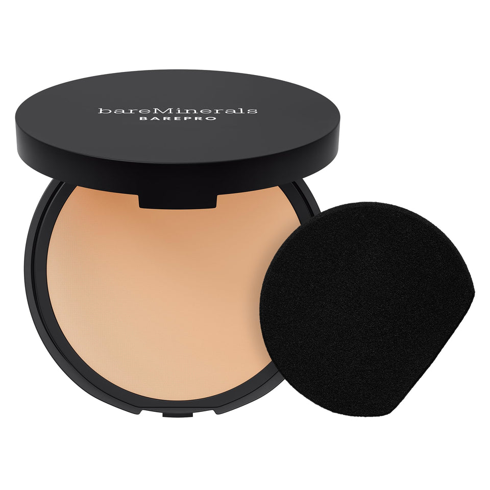 bareMinerals compact front view showing sleek packaging and shade label