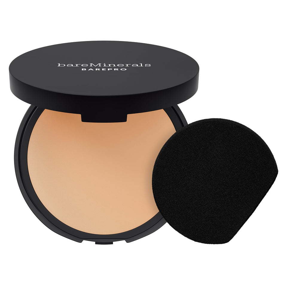 bareMinerals compact closed showing brand and portable convenience