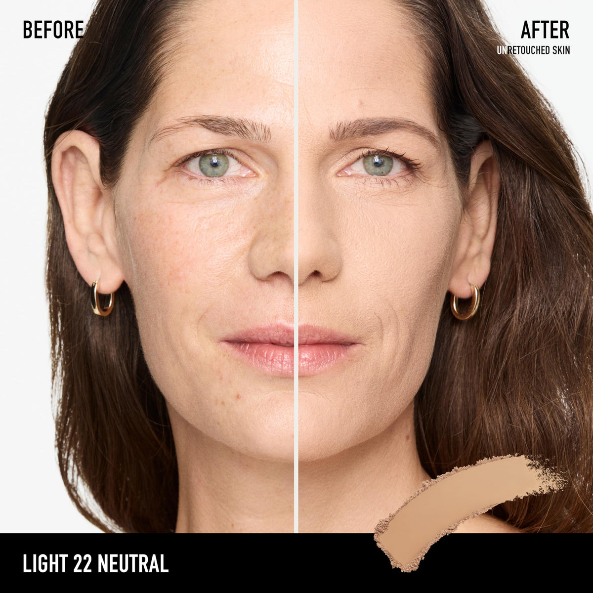 bareMinerals open compact with sponge demonstrating on-the-go use