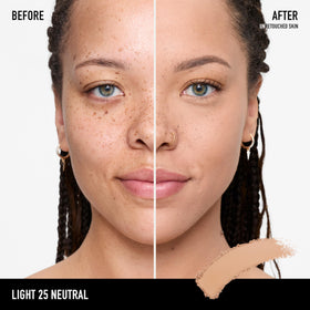 bareMinerals open compact with sponge and applicator ready for quick touch-ups benefit: on-the-go convenience