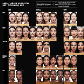 bareMinerals packaging label highlighting SPF 20 and vegan formula benefit