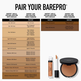 bareMinerals product label close-up showing vegan, talc-free ingredients list