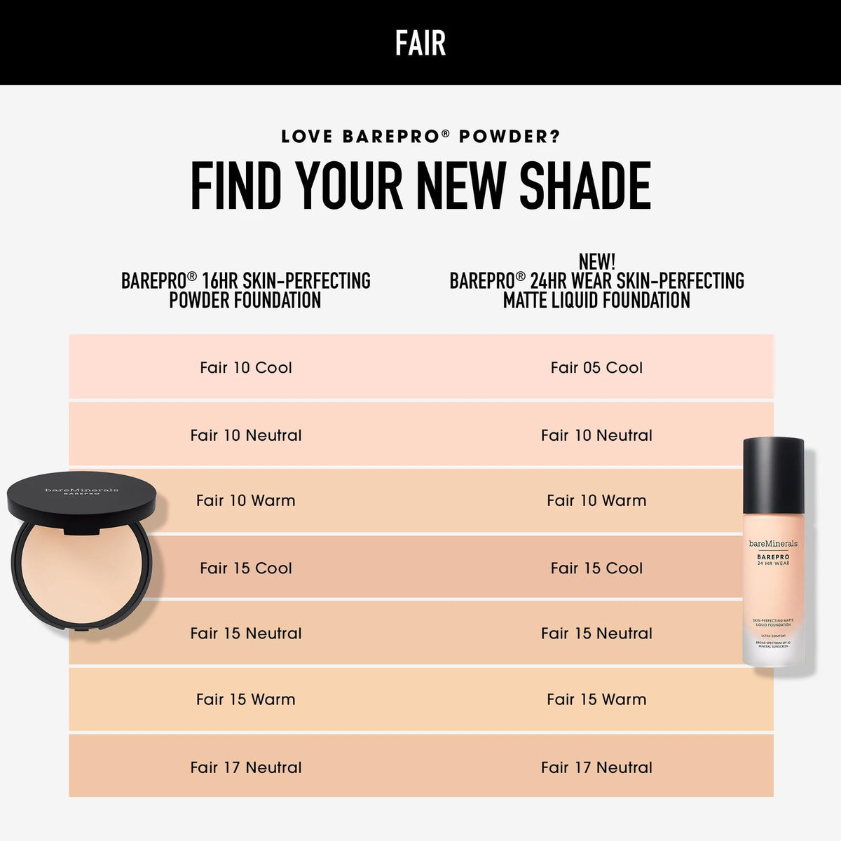 bareMinerals bottle held next to hand to show size and real-life scale