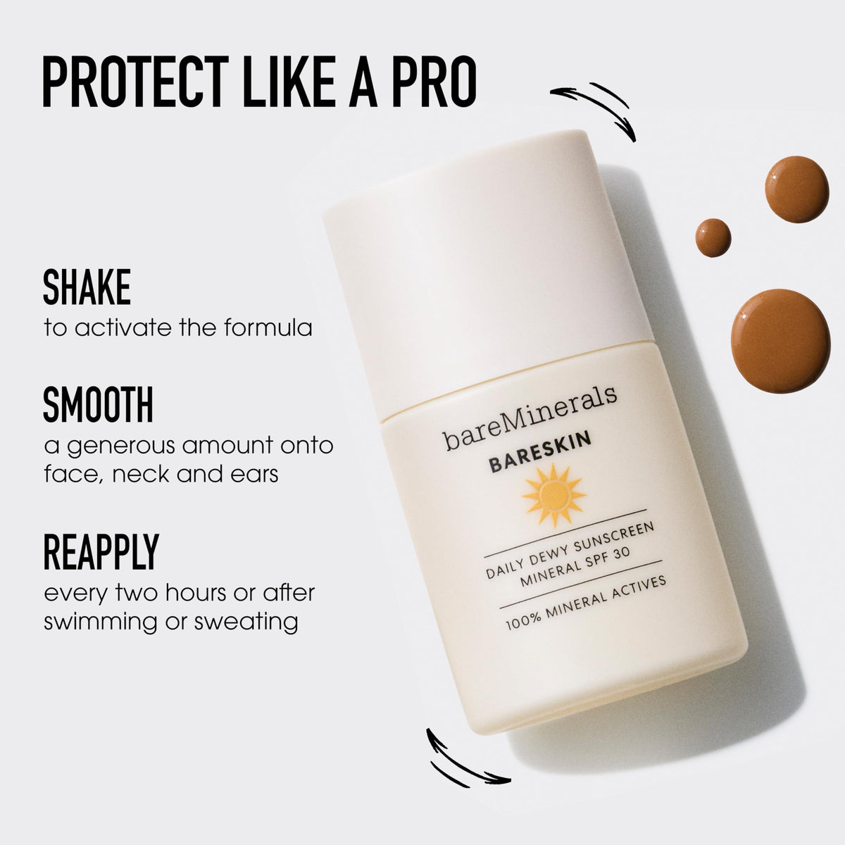 bareMinerals sunscreen in a sunny outdoor setting promoting daytime skin comfort