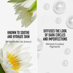 bareMinerals before and after under-eye comparison illustrating visible brightening and even tone benefit