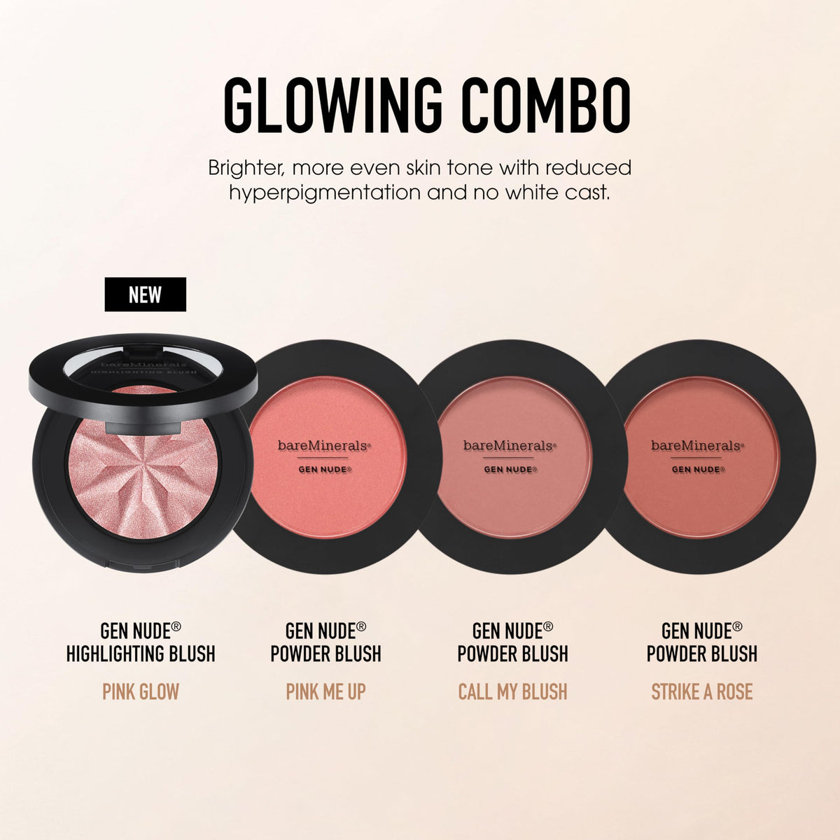 bareMinerals blush inside a makeup bag staged for lifestyle use showing everyday cosmetic versatility