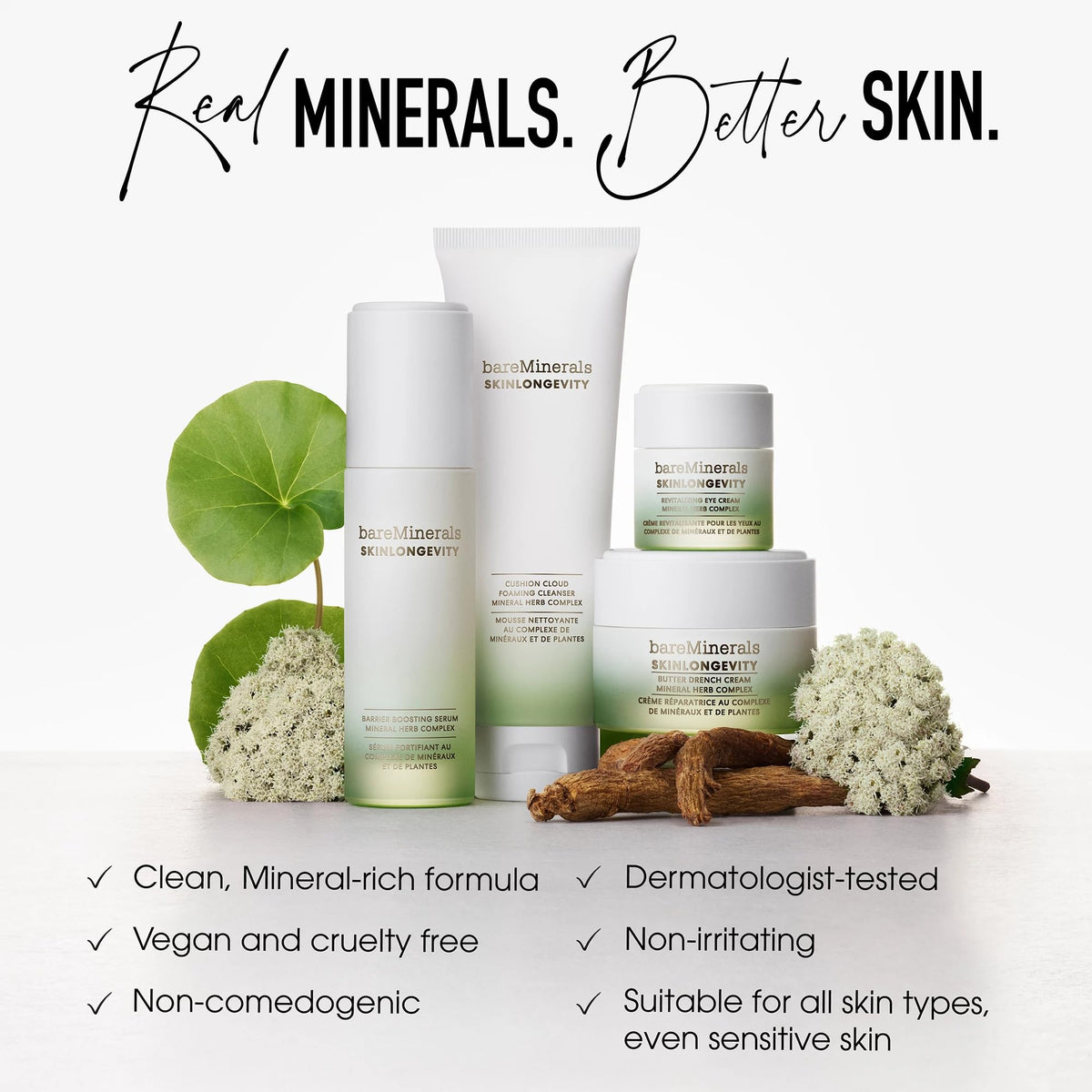 bareMinerals back label detail focused on ingredient list and clean formulation benefit
