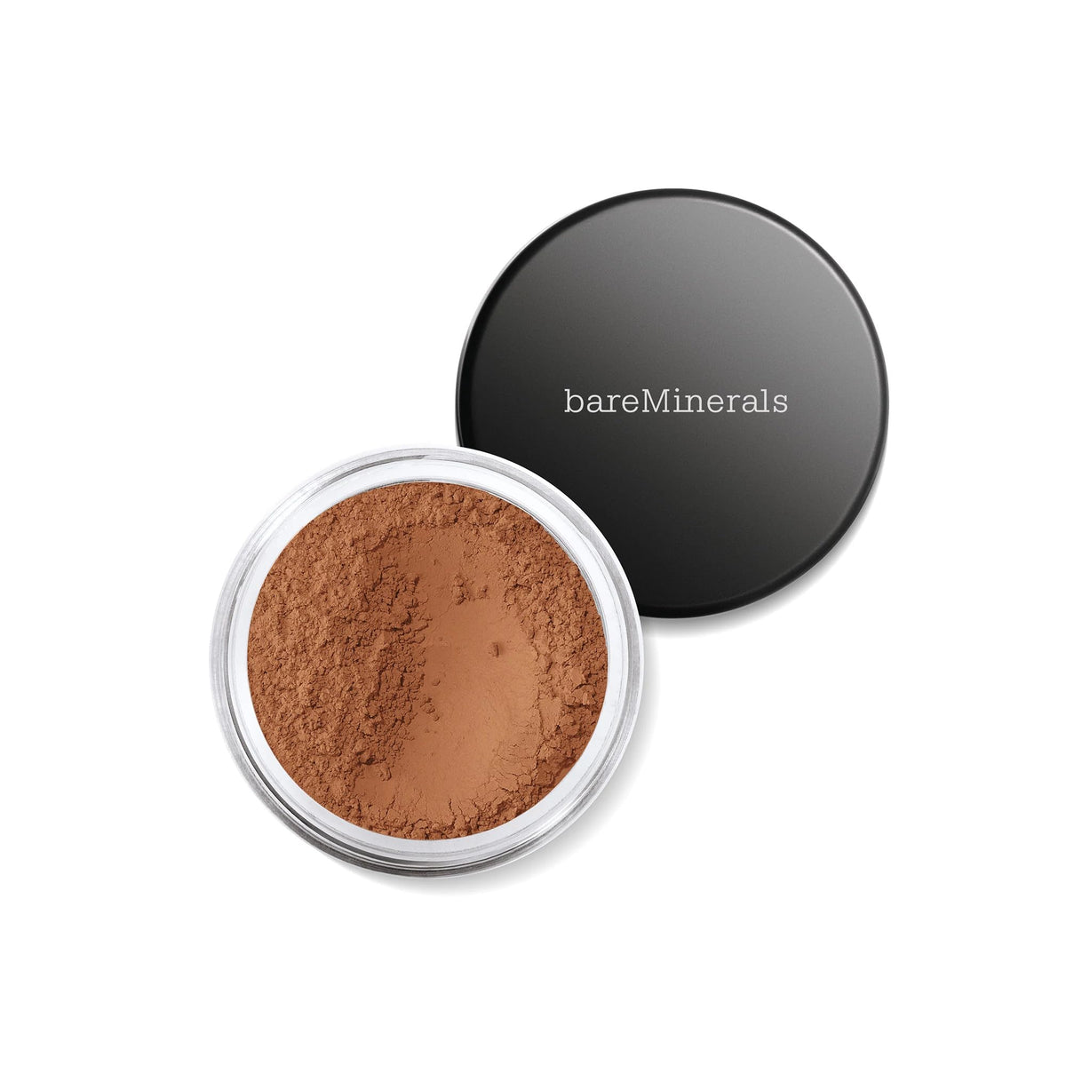 bareMinerals jar front view showing product label and compact packaging benefit quick identification