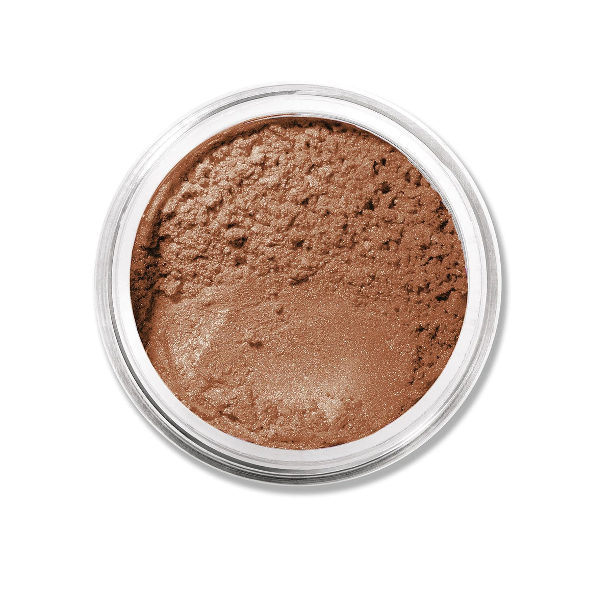 bareMinerals bronzer jar beside brush showing scale and easy everyday use