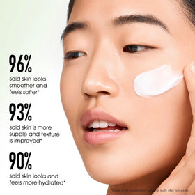 bareMinerals cream spread on skin close-up showing smooth finish and plumping effect