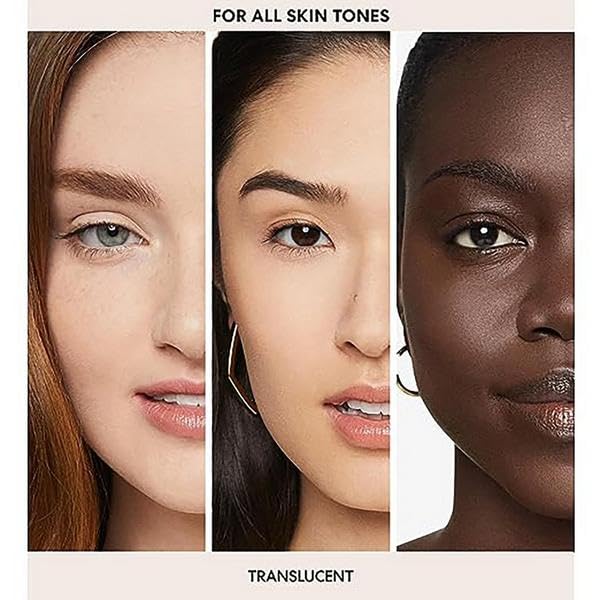 bareMinerals compact open with puff applicator, convenient on-the-go setting touch-ups