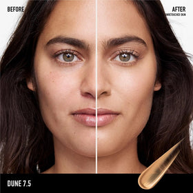 bareMinerals swatches on arm showing buildable coverage and natural tone