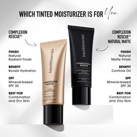bareMinerals shade swatches on arm demonstrating coverage options