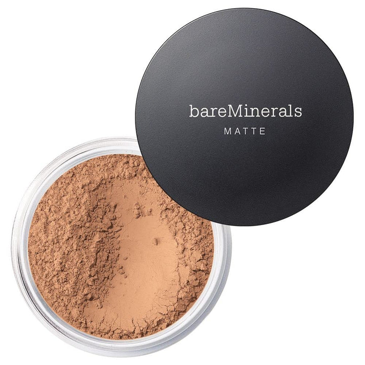 bareMinerals front packaging showing shade 18 Medium Tan and SPF benefit