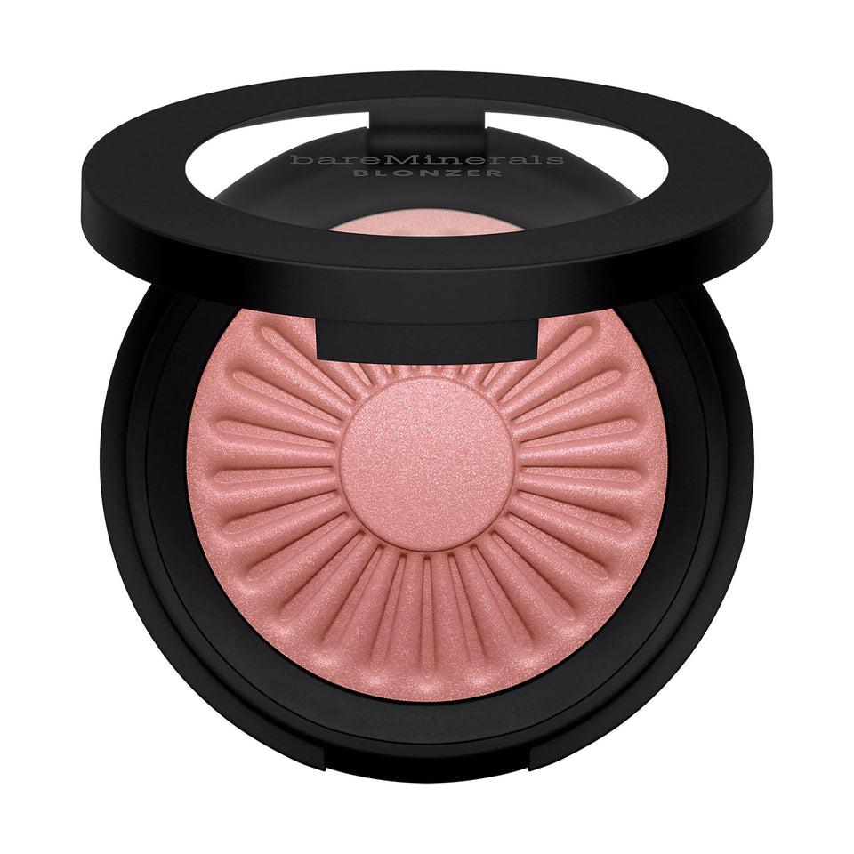 bareMinerals compact front view showing Kiss of Mauve for easy glow
