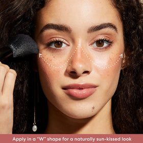 bareMinerals cheek swatch demonstrating natural sun-kissed mauve warmth