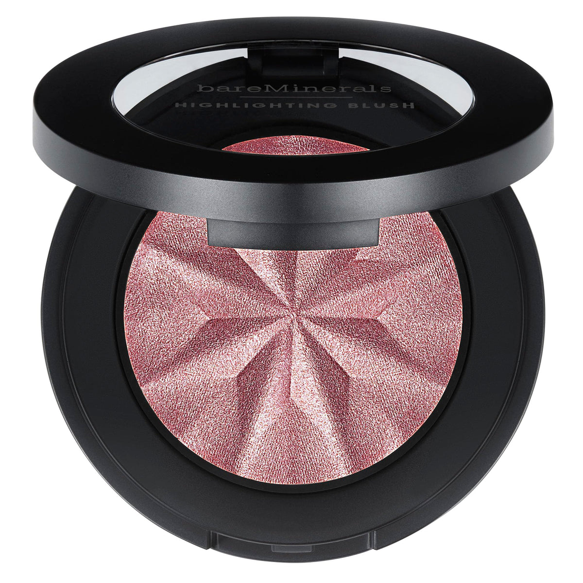 bareMinerals compact front view showing mauve glow, easy-to-carry radiance