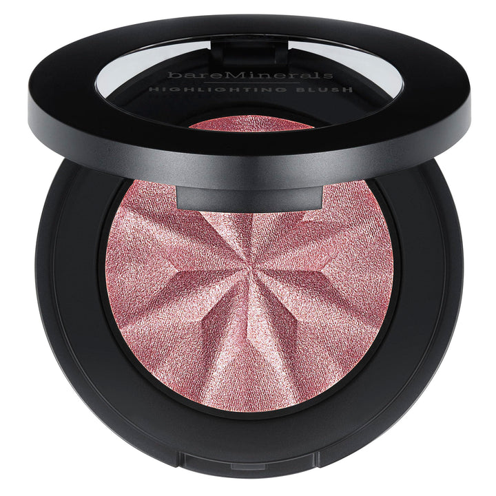 bareMinerals compact front view showing mauve glow, easy-to-carry radiance