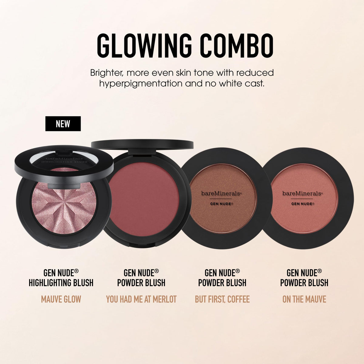 bareMinerals soft eye look with mauve glow for cohesive luminous eyes