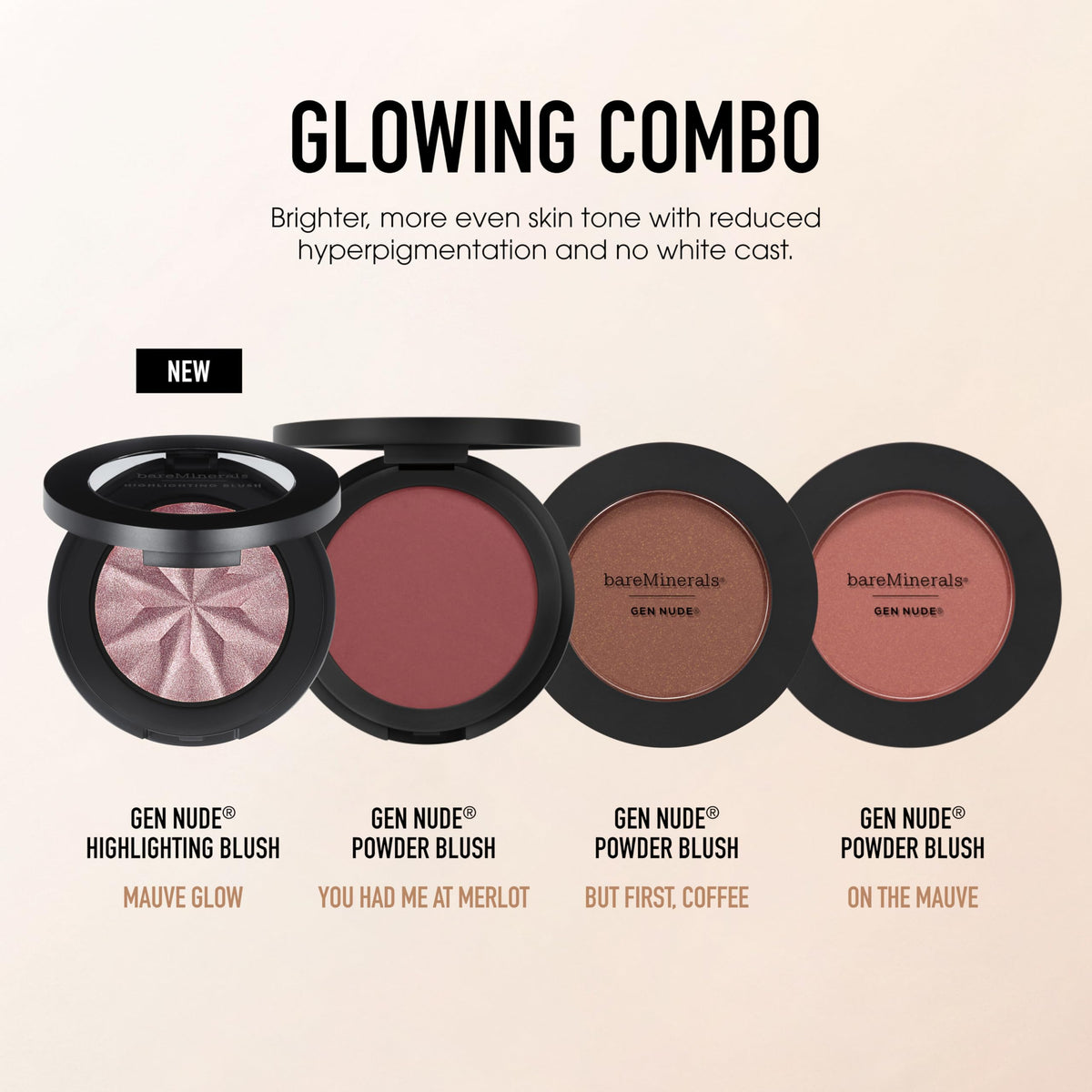 bareMinerals blush inside makeup bag suggesting everyday, travel-ready convenience