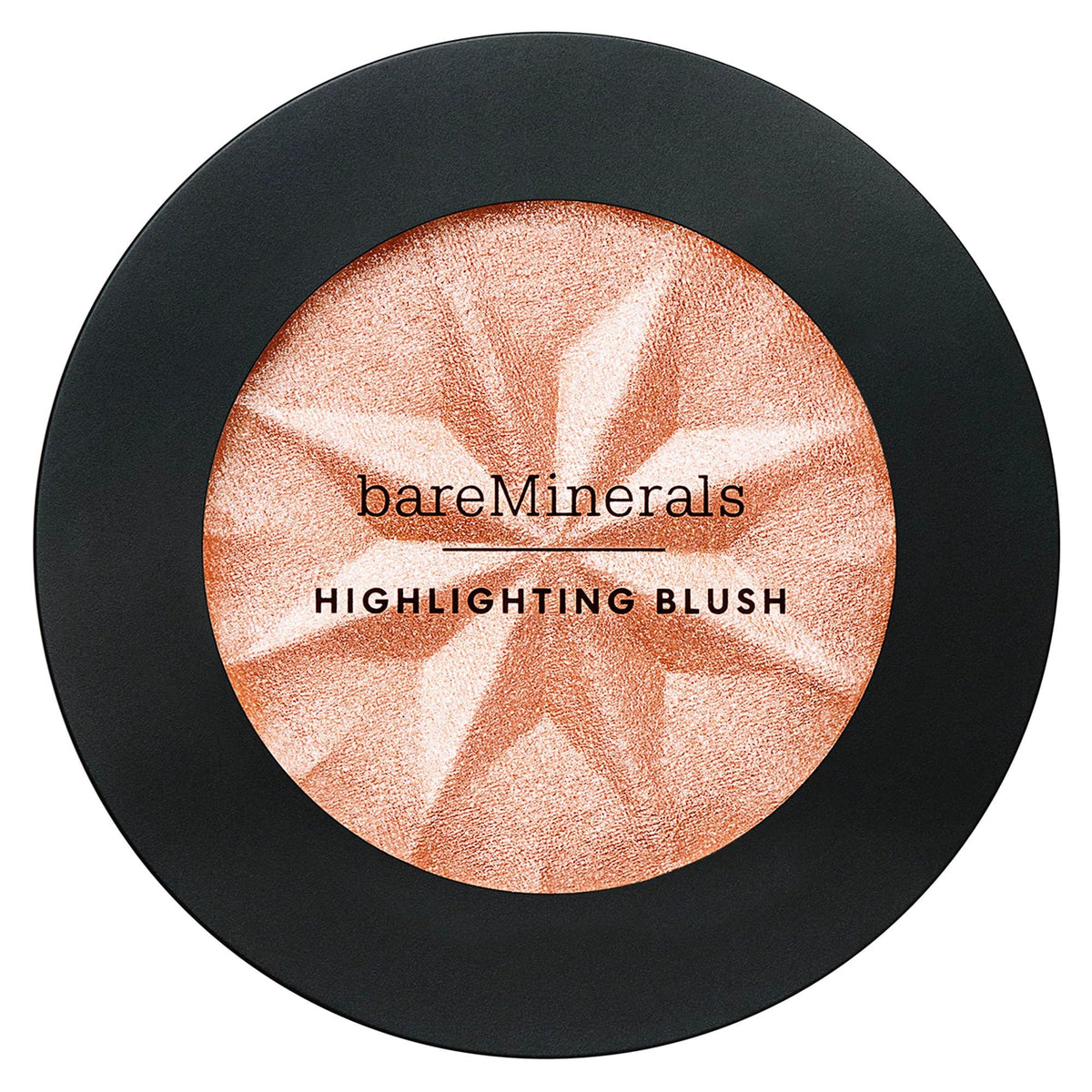 bareMinerals peach glow swatch on skin showing subtle luminous finish