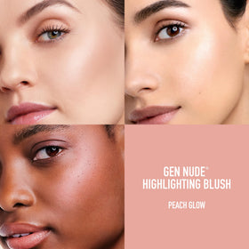 bareMinerals brush applying blush to cheek demonstrating easy blendability