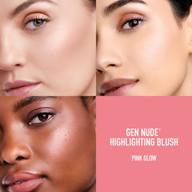 bareMinerals product applied to cheek showing lifted, natural-looking radiance
