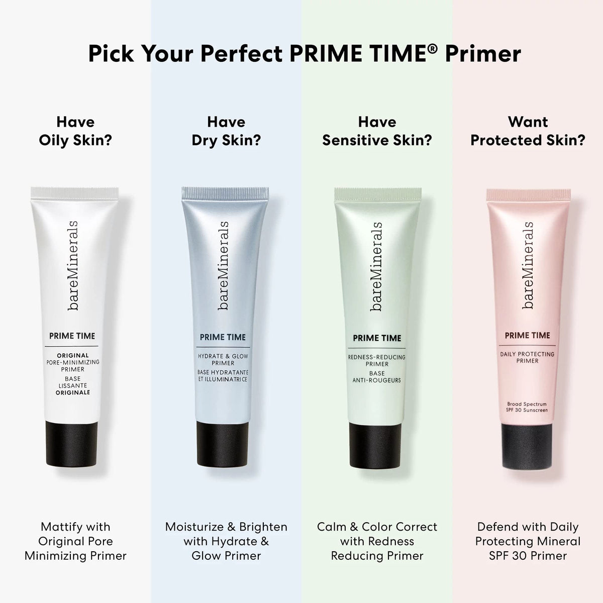 bareMinerals in a makeup bag ready for on-the-go touch ups and lasting wear