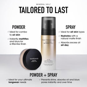 bareMinerals bottle inside a makeup bag showing on-the-go protection benefit