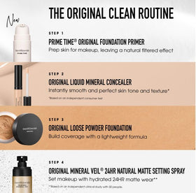 bareMinerals jar on vanity in lifestyle setting suggesting daily routine convenience