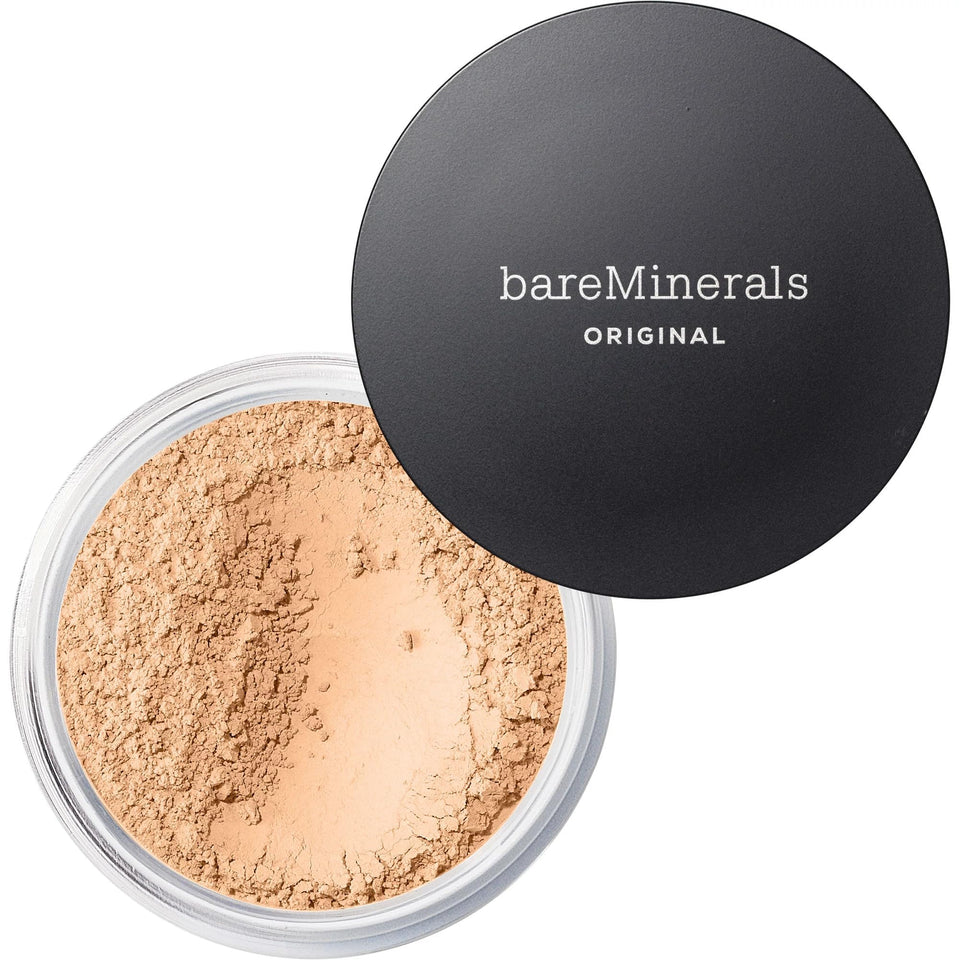bareMinerals jar front view showing clean design and lightweight coverage benefit