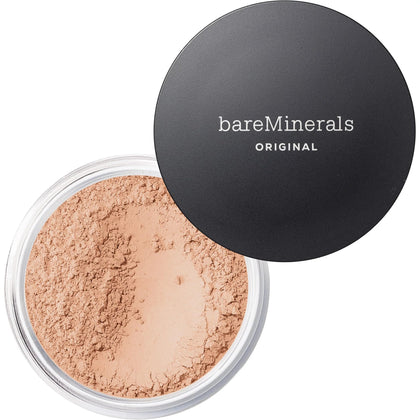 bareMinerals front packaging showing lightweight powder and benefits