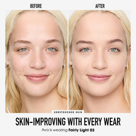 bareMinerals open loose powder jar displaying lightweight mineral foundation for breathable coverage
