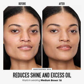 bareMinerals loose powder sifter open to show controlled dispensing benefit