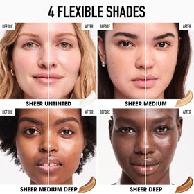 bareMinerals swatched lotion on skin showing blendable coverage and natural finish