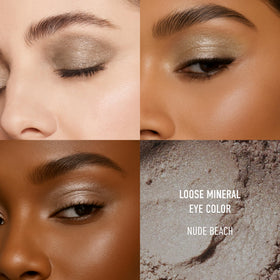 bareMinerals cap with tapped powder demonstrating easy application control