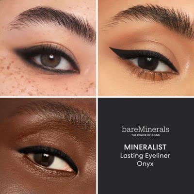 bareMinerals Onyx swatch showing rich pigment and smooth texture