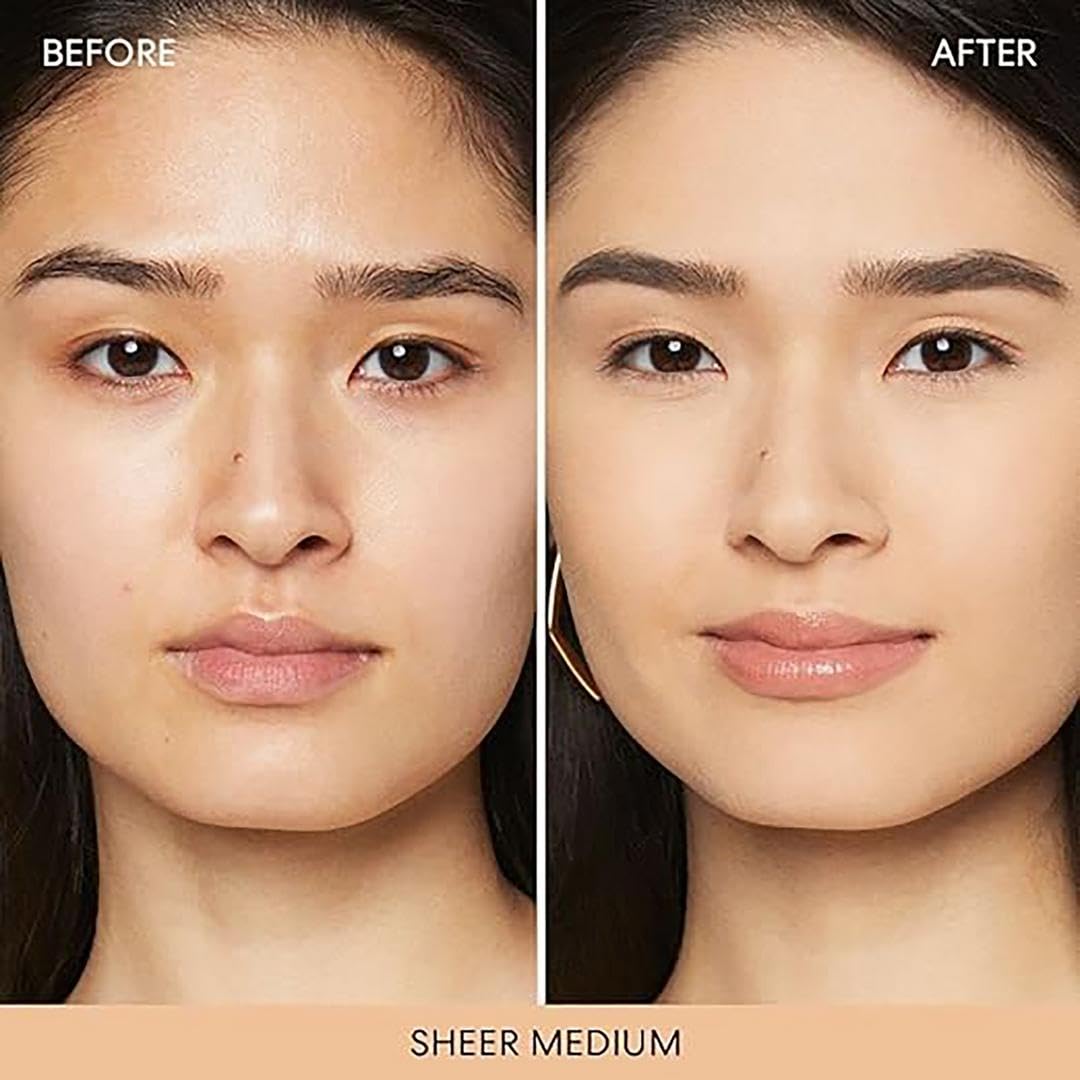 bareMinerals open compact with puff applicator ready for touch-ups benefit: quick on-the-go use