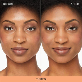bareMinerals powder on model T-zone demonstrating oil control and matte finish