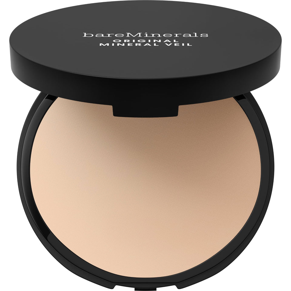bareMinerals compact front view showing sleek packaging and convenient size benefit